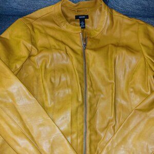 Alfani Mustard Yellow leather Jacket